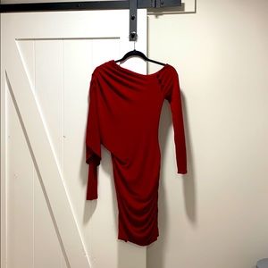Burgundy long sleeve dress in size S